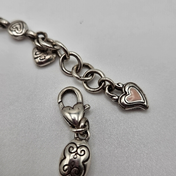 Brighton Power of Pink Bracelet Love Heals Link Silver Tone Breast Cancer Ribbon - Picture 8 of 8